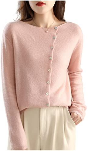 MOGSA Cardigan tröjor vår kashmir tröja dam rund hals stickad cardigan lätt varm jacka smala toppar
