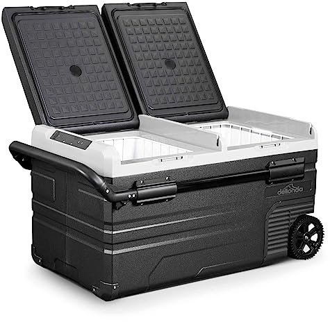 Dellonda 75L Portable Car Fridge, Freezer, 12/24V Dual Zone Compressor - DL127