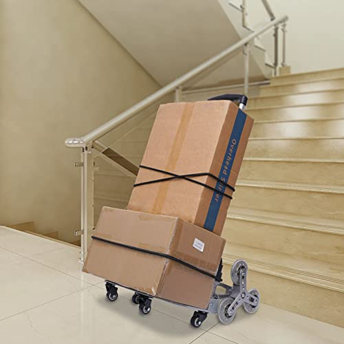 Treppenwagen Sackkarre Klappbarer Treppensteiger HöHenverstellbarer Transportwagen Faltbarer Trolley FüR Mehrzweckeinsatz Mit Griff RäDern Elastischem Seil Wasserdichter Segeltuchtasche Alu Schwarz