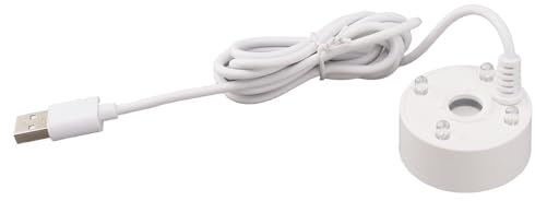 Fockety Nebelmacher, Ultra-Sound, Bunte LED-Leuchten, Wasserdichter Teichnebler für Aquarien (White)