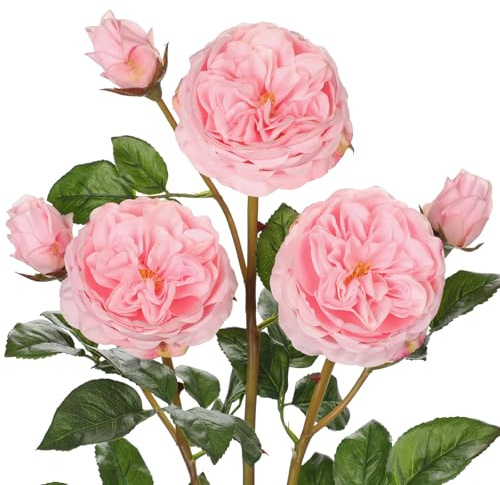 Arborus 3 STK Rosen Künstlich wie Echt 60 cm Kunstrosen Lang Fake Blumen | Kunstblumen Rosen Seidenblumen Kunstzweige für Vase auf Tisch Regal Fensterbank Blumenstrauß Deko im Zimmer Büro Hotel Bad