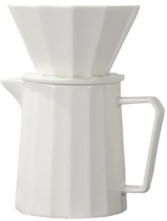 Milageto Cafetera de Goteo Manual, cafetera de Vidrio, cafetera con Filtro Reutilizable, Blanco