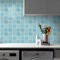 COMSTICKC Más Grueso Azulejos Adhesivos 3D Azul, 10 Piezas, Cuadrados Baldosas Adhesivas Pared 3D de Vinilo, Paneles de Pared 3D para Cocina y Baño, Impermeables, 30.5 x 30.5 cm, 2,5 mm de Grosor