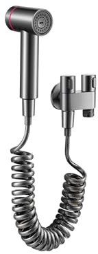 TYMYW Grifo Higienico Wc Acero Inoxidable 3M Manguera de con Válvula de Control Doble de 1 Entrada Y 2 Salidas Cepillada Gris