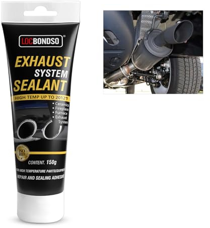 LOCBONDSO Exhaust Repair Kit 1100°C for Car/Motorcycle - Exhaust Sealant Sealing Tape Assembly Paste, Gray Odorless Sealing Paste, Waterproof and Heat-Resistant, Exhaust Repair Paste(150.0, Grams)