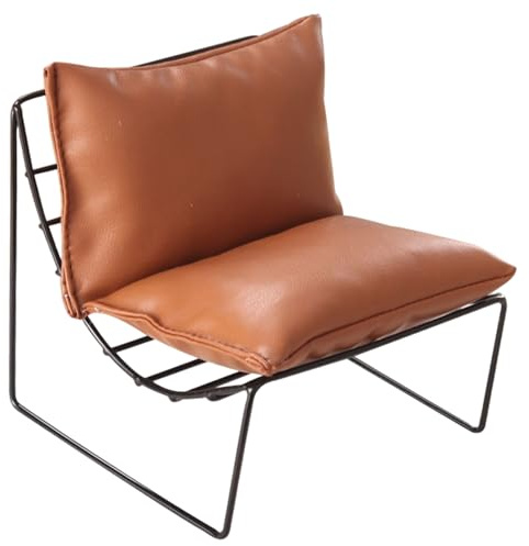 Puppenhaus-Sofa – Vintage-Ledersofa im Maßstab 1:6 mit Rückenlehne, Puppenmöbel für Puppenhaus-Zubehör, Hellbraun