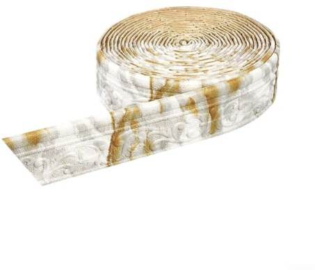Borde de papel tapiz autoadhesivo de 10 m x 8 cm, moldura de espuma 3D para bordes de pared y decoración de techo, color blanco (textura de piedra)