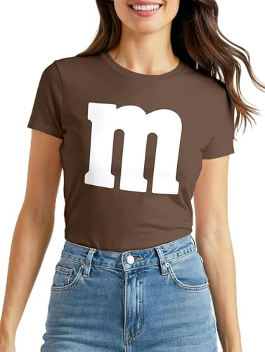 MoonWorks Slim Fit Damen T-Shirt Gruppen-Kostüm M Aufdruck Kostüm Idee Fasching Karneval Verkleidung