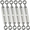 Cozihom M6 Eye & Eye/O to O Turnbuckle 304 Stainless Steel, Hardware Kit for Wire Rope Tension Heavy Duty, for Sun Shade, Tent Installation, Anti-Rust, 6 Packs