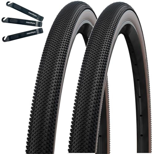 Angebot Set / 2 x Faltreifen Schwalbe TLE E-25 G-One Allround Perform R-Guard Bronze 40-622 (28 x 1.50) inkl. maxxi4you Reifenheber