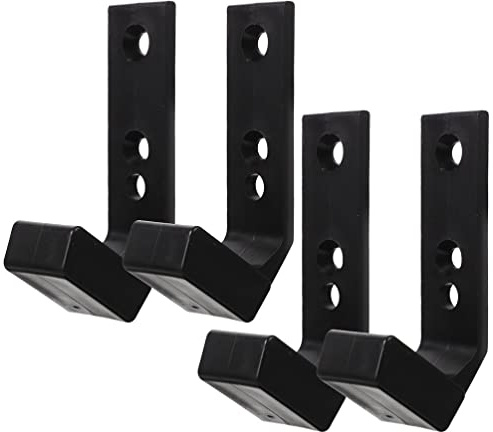 Garneck 4 Pcs Barbell Wall Mount Hooks, PC Gym Bar Storage Holders | Vertical weight bar organiser, 12 x 5.5 x 4 cm each, free weights stand for home gyms, garages and commercial training areas