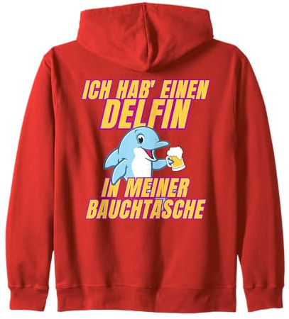 Delfin in meiner Bauchtasche Party Outfit Sommer Mallorca Kapuzenjacke