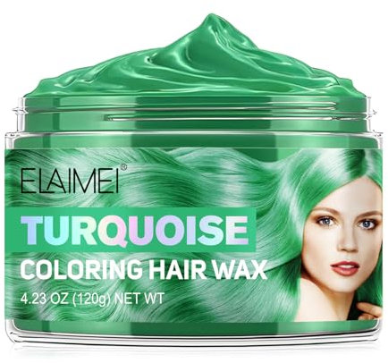 Hair Colour Cera, Cera Temporanea per Capelli, gel colorato per capelli Uomo e Donna Lavabile, Crema Acconciatura Temporanea, acconciatura opaca naturale per la festa.Cosplay, Halloween (Verde)