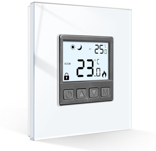 CNBINGO Thermostats de chauffage centraux programmables de thermostat de Digital pour la chaudière combinée, électrique, eau, blanc