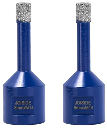 2 Sets Broca de Diamante con 8 mm x M14,Broca para Azulejos, Gres Porcelánico, para Cerámica, Granito, Vidrio, Porcelana, Amoladora Angular Azul