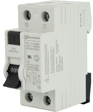 Electraline 87012 Interruttore Differenziale 63A, sensibilità 30mA, tipo A