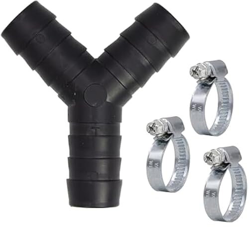 CVRaccordo a Y a 2 Vie per Tubi di Scarico con Fascette Incluse,Raccordo Scarico Lavatrice,Scarico Triplo Portagomma, Adatto per Lavatrice e Lavastoviglie, Connettore Universale