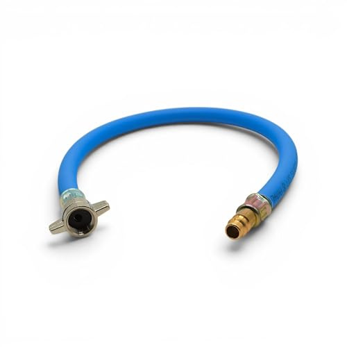 LKW Adapter Schlauch M16x1,5 auf Stecker NW 7,2 – Made in Germany – Zum Befüllen der Druckluftanlage über Prüfanschluss – Pannen- & Werkstatthilfe – 50cm – Messing – 15 Bar Arbeitsdruck – Füllschlauch