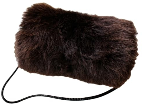 Förster-Fellnest Wunderschöner Handwärmer, Muff - pures echt Lammfell | Natur - braun ungefärbt | atmungsaktiv | Deutsche Handarbeit | Pelzmuff, Fellmuff