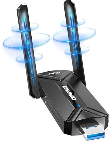 COMFAST BE6500 Adaptador WiFi USB para PC, USB WiFi 7 Tri-Banda 6G/5G/2,4G