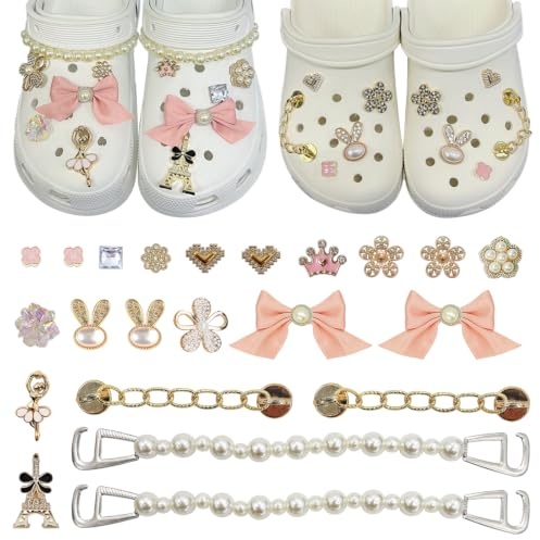 UJBVCX 24 Pièces Accessoires de Chaussure en Strass Décorations de Chaussures de Bricolage
