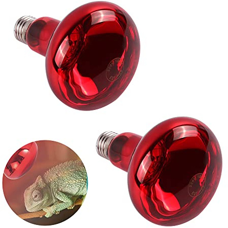 NAVESO Lampada Termica a Infrarossi per Rettili, 2 Pezzi Lampada a Luce Rossa per Rettili, 150W Lampada termica per terrari Animali, E27 Lampadina Riscaldante per rettili e Anfibi