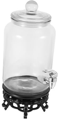 Cabilock Glass Wine Making Bottle Base and Tap 5l Beverage Jar for Brewing Includes Abs Tap and Flower Stand