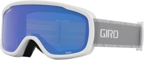 Giro Women's and Youth Moxie Ski and Snowboard Goggles - White/Grey Chute Strap with Grey Cobalt/Yellow Lenses