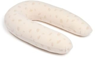 doomoo Coussin de Grossesse & d'allaitement 2 en 1 Twisty - Ultra Confort - Remplissage Microbilles Ultra-Fines - Silencieux - Made in Europe - Certifié Oeko-TEX et Bio, Petals Latte