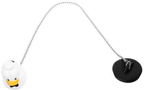 BEBEMOKO Tapón De Bañera Encanto De Pato Tapón para Drenaje De Baño Evita Atascos y Ahorra Agua Incluye Cadena De Sujeción Diseño Ligero y Práctico