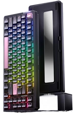 XXINGYULI Tastiera meccanica wireless Hi86 Tri-mode Tastiera da gioco sostituibile a caldo RGB personalizzabile RGB 8000mAh per PC e laptop(Black)