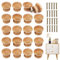 PetGlimmer 20 Piezas Tiradores Madera de Muebles, 28 x 21 mm Universal Pomos Armario Madera Cajones, Redondos Pomos y Tiradores con Tornillos, Tiradore Armarios para Cocina, Aparador, Dormitorio