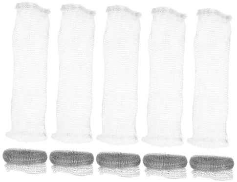DECOMELODY Lanugine per Lavatrice in Acciaio Inossidabile Argento 10 Sacchetti Filtro Resistente All'usura e Anti Intasamento, Adatti per Pulizia Scarico Lavatrice