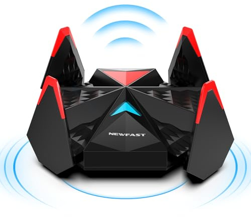 NEWFAST 5400Mbps WiFi 6E Adapter for PC, 2.4G/5/6GHz | Wireless USB 3.0 Adapter, MU-MIMO, High Gain Antennas, Supports Windows 10/11, WPA3, USB WiFi Dongle for E-Ssport Gaming