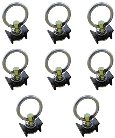 KiBcsLic Lot de 8 Goujons d'ancrage pour Rail de Caisse de Camion, Accessoires d'arrimage faciles à Installer, Joints toriques pour remorques fermées,