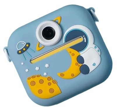 KEXIAO Stampa istantanea della macchina fotografica dei bambini con la custodia del silicone del dinosauro dello schermo da 2.4 pollici batteria ricaricabile incorpora nel gioco musicale Playe