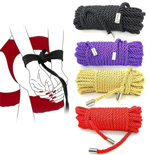 OSSDJWVVV Cuerda de algodón BDSM de 4 tamaños, cuerda de bondage de 5 m/10 m/15 m/20 m, juego de bondage BDSM, juego de bondage for hombres, mujeres, parejas, juguete sexual