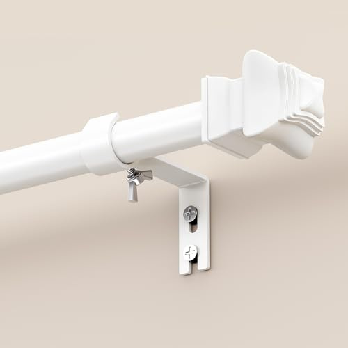 WELDUN Bastone per tende in metallo, estendibile - Bianco - 80–156 cm - Diametro 19 mm - Robusto - Con supporti - Decorazione per camera da letto, soggiorno o cucina - Bianco