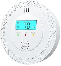 Carbon Monoxide Detector, Battery Operated CO Alarm with Loud 85dB Alarm, LED Indicator, Easy Test-Button, Compact Design, UL Listed, for Home, Bedroom, Kitchen, RV (1 PACK)