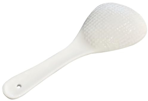NULYLU Cucchiaio da Riso in Ceramica Bianco Facile da Impugnare Multiuso per Cucina Domestica e Servizio Riso Quotidiano