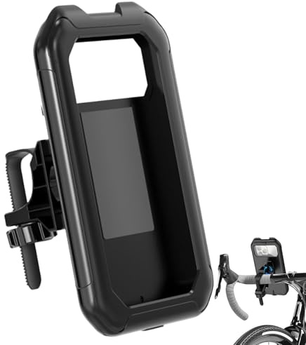Motorcykel-mobilhållare – 360 graders vridbar telefonklämma, vattentät bakruta-husdesign, halkfri motorcykel-smartphone-hållare | Säker scooter-mobilklämma för navigeringsturer
