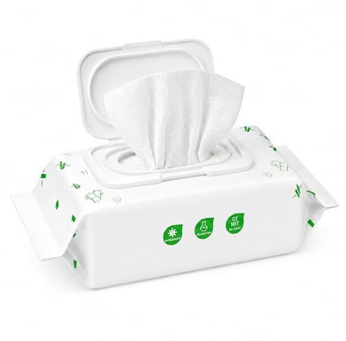 Carehabi Reinigungstücher Feuchttücher Allzweck 50 Stk Reinigungstücher Erfrischungstücher für für Hände, Gegenstände und Oberflächen geeignet Küche, Bad & alle Oberflächen