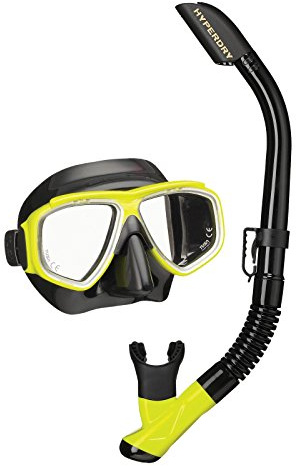 TUSA Schnorchelset - Splendive Combo für Erwachsene, Farbe:schwarz/gelb
