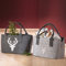 GILDE Filztasche Hirsch Glitter Grau mit Riemen Zeitung Shopping Holz Korb Tasche ca 26 x 44