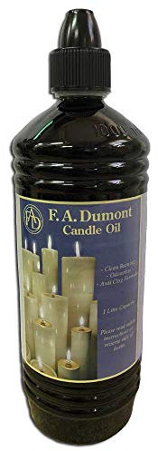 F.A.Dumont Smokeless & Odourless Clear Candle Oil 1 Litre - With Easy Pour Spout