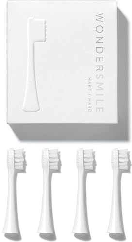 Wondersmile Ersatzköpfe Schallzahnbürste (Weich, All White, 4er-Pack) | Bürstenköpfe für die elektrische Zahnbürste