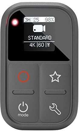 Camnoon Drahtlose Smart-Fernbedienung Ersatz für GoPro Hero 10/9/8 Schwarz/Max/7 Schwarz/6 Schwarz OLED-Bildschirm Eingebauter Akku 80m Steuerreichweite mit Handschlaufe zur Stickmontage USB-Ladekabel