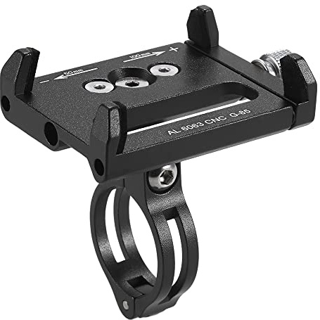 CalmGeek Soporte Universal para Teléfono Móvil de Bicicleta - Ajustable 3,6-6,2 Pulgadas, Aluminio, para Moto y Bicicleta de Montaña