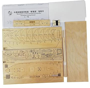 harayaa Basteln im Maßstab 1:70, nautische Segelboot-Modellbausätze, unmontiertes Schiff, Holzmodellbausätze, DIY Puzzle für Sammlerstücke,