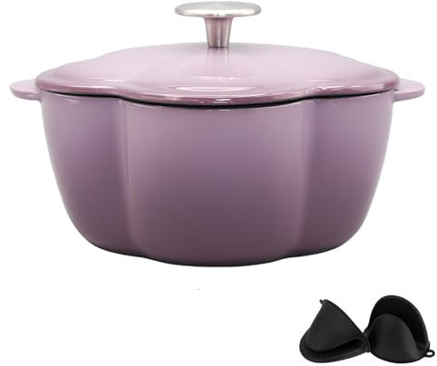 DYHQQ Olla de Hierro Fundido Esmaltado con Tapa para Inducción Cocotte HierroFundido 24 cm Brasea Buen Sellado Olla de Sopa Revestimiento Antiadherente Diámetro de 20 cm Olla de Barro sartenes
